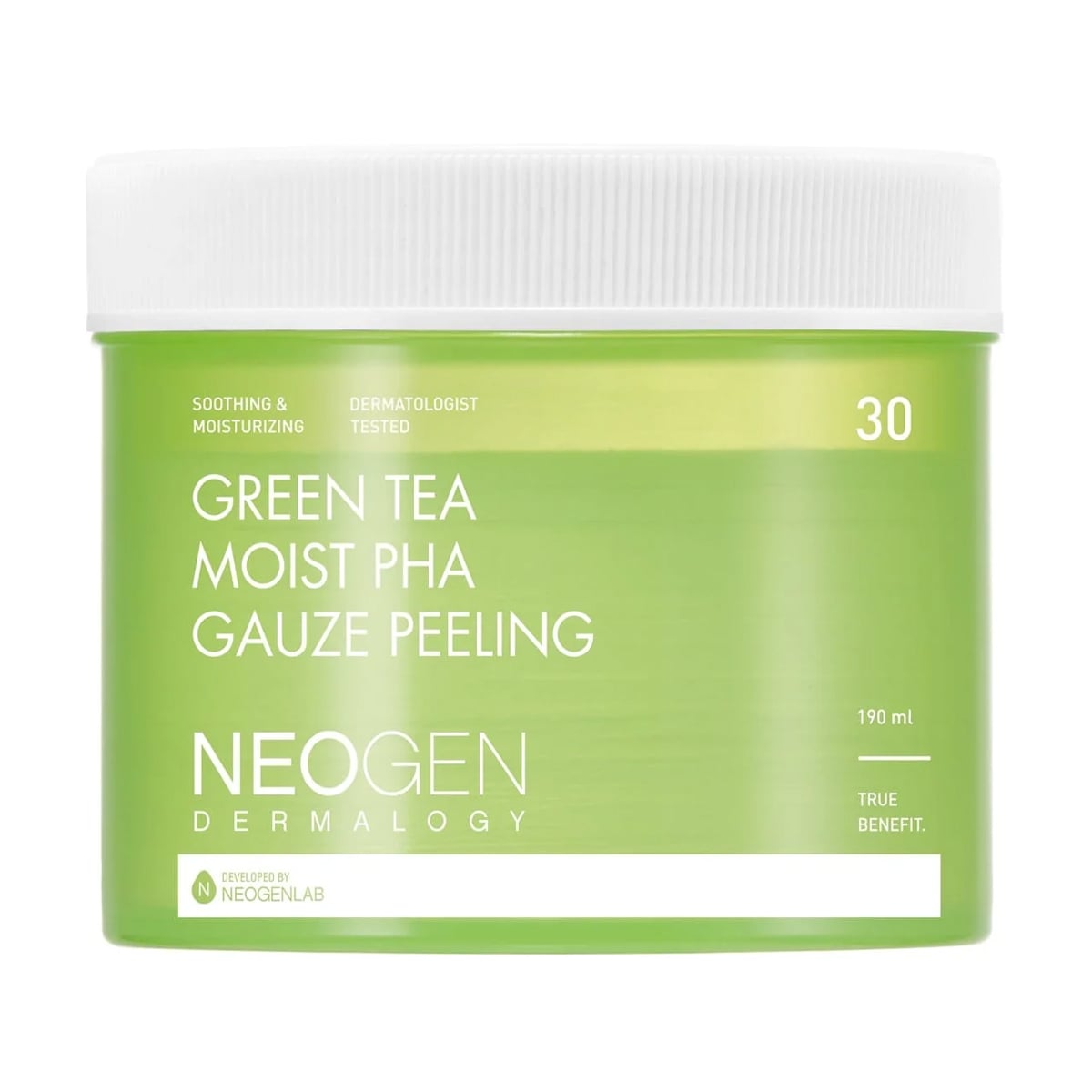 Відлущувальні педи для обличчя Neogen Dermalogy Green Tea Moist Pha Gauze Peeling з екстрактом зеленого чаю, 30 шт